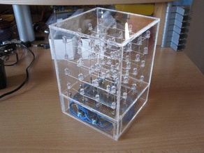 acrylic case 4x4x4 led-cube electronics laser lasercut cutter led cube 3d print model - Mito3D