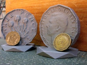 three pence coin scans replicas 123d catch openscad 3d print model - Mito3D