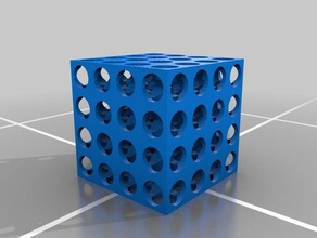4 inch cube holes 100mm office 4x4 cheese desktop paperweight printrbot simple 3d print model - Mito3D