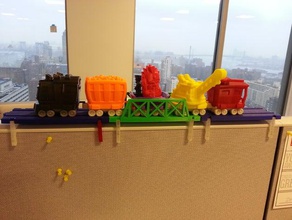 cubicle train track vehicles bridge desk digital store toy 3d print model - Mito3D