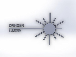 danger laser placard 3d printable printing 3d print model - Mito3D