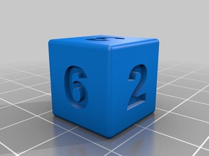6 sided numeric die dice 3d games multiextruder 3d print model - Mito3D