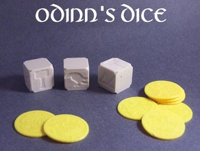 odinns dice games ags coin computer crystal die fantasy gaming gold heroines homage myth norse quest shard tabletop video viking 3d print model - Mito3D