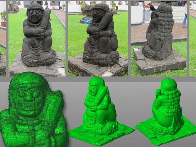 indonesian dvarapala scans replicas ancient cultural culture frostgrave guardian historical history jakarta java javanese museum sculpture statue stone 3D print model - Mito3D