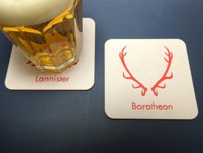 game thrones beverage coasters kitchen dining baratheon beer drink got lannister stark targaryen 3d print model - Mito3D