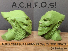 achfos alien-Kreatur, die den Kopf Weltraum Kreaturen 3d print model - Mito3D