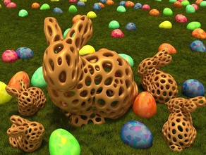 stanford bunny voronoi style animals easter 3d print model - Mito3D