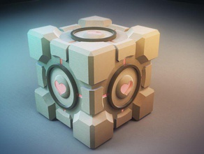 portal 2 companion cube games aperature weighted 3d print model - Mito3D