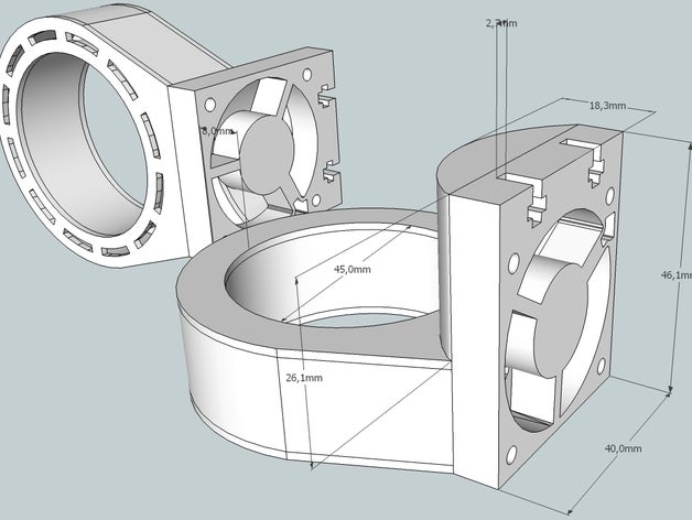 extrudeuse ventilateur de refroidissement l'extrudeuse 40mm 3d l'imprimante accessoires 3D print model - Mito3D