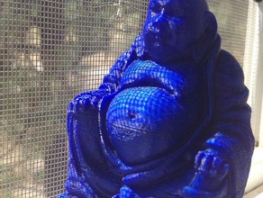 lachender buddha flache Basis Skulpturen 3d Abbildung drucken scan statue 3d print model - Mito3D