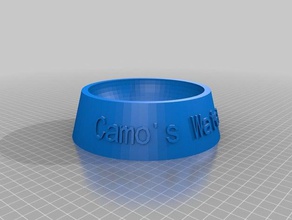 camos water dish pets customized 3d print model - Mito3D
