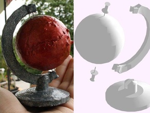 simple mars globe stand using tacks smgsut physics astronomy planet 3d print model - Mito3D
