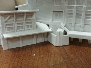 residential model- lower quarters buildings structures 3d print model - Mito3D