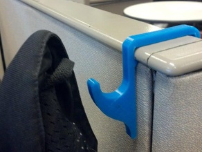 cubicle clip-on hook office 3d print model - Mito3D