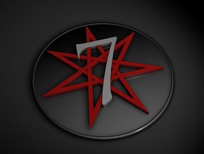 sieben-Sterne-heptagramm Zeichen logos extremo sterneneisen 3d print model - Mito3D