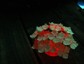 hortensia portable led de la lampe décor pile cellulaire fleur lumière conduit 3d print model - Mito3D