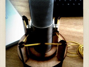 mikrofon şok Dağı diğer akrilik lasercut podcast kayıt cihazları ahşap 3d print model - Mito3D