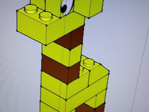 lego girafa kit brinquedos jogos 3d print model - Mito3D