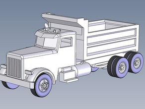 camión de volteo la cama abajo ho escala los vehículos 3d print model - Mito3D