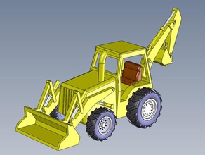 back ho loader scale vehicles 3d print model - Mito3D