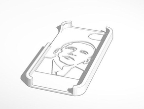 obama stencil case iphone 5 mobile 5c 5s america barack cover cut cut-out picture president white house 3d print model - Mito3D