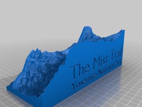 yosemites mist trail 3d map sport outdoors 3dmap 3dtopo hiking lidar 3d print model - Mito3D