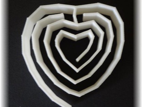 heart labyrinth labyrinthine small placemat sculptures 3d print model - Mito3D