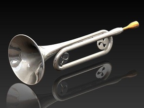 horn music cornet mouthpiece musical instrument trumpet 3d print model - Mito3D