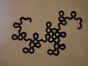 thick dragon curves math art coaster decoration fractal javascript toy 3d print model - Mito3D