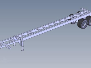 40 ft chasis de remolque ho escala los vehículos 3d print model - Mito3D