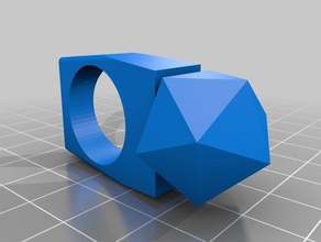 icosahedron ring rings 3d printed jewellery itp 3d print model - Mito3D