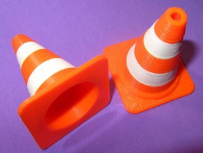 traffic cone single extruder version - Spielzeug Spiel Zubehör 3d print model - Mito3D