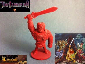 winzige barbarian people action computer fantasy figure game gaming giant indie magic platformer quail retro star sword tabletop video warrior 3d print model - Mito3D