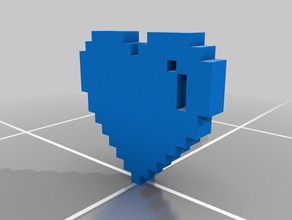 pixel heart jewelry customized 3d print model - Mito3D