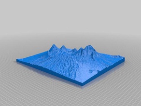 ijen volkanik karmaşık Endonezya diğer Volkan 3d print model - Mito3D