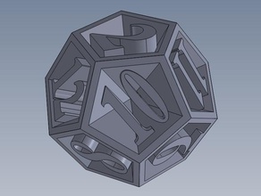 12 sided die dice 3d print model - Mito3D