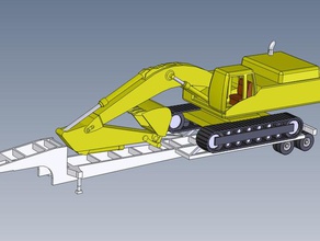 back hoe trailer ho scale vehicles 3d print model - Mito3D