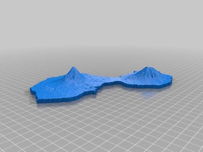 isla ometepe rivas nicaragua other dem dhm geography height map landscape terrain model topography vulcano 3d print model - Mito3D