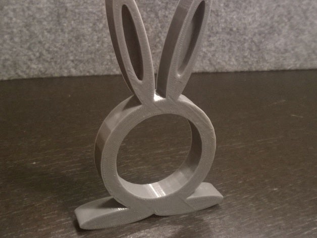 lapin de pâques rond serviette cuisine manger 3D print model - Mito3D