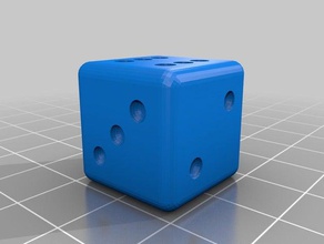 19mm large d6 dice cube 3d print model - Mito3D