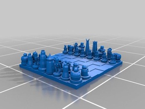 one chess set rule them all lord rings of the 3d print model - Mito3D