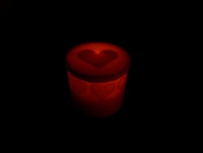 container led candle decor heart 3d print model - Mito3D