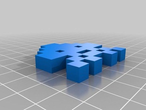 2d in pixel art invader 3 parti personalizzato 3d print model - Mito3D