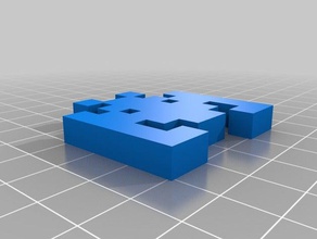 2d pixel art invasor 4 partes personalizado 3d print model - Mito3D