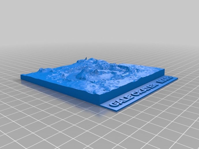 gale crater mounted physics astronomy 3D print model - Mito3D