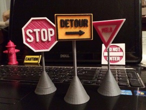 indicazioni scrivania post spille da magneti frigo segni e loghi visualizzazione del desktop magnete pin cartello stradale segno giocattolo 3d print model - Mito3D