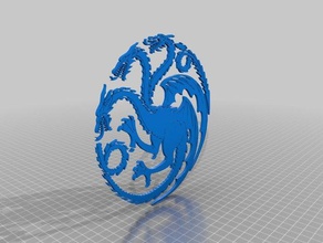 la casa targaryen sigillo i segni loghi badge daenerys drago gioco di troni ottenuto juego tronos 3d print model - Mito3D
