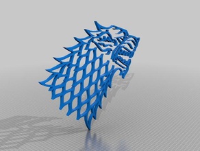 casa stark sigillo i segni loghi badge direwolf gioco di troni ottenuto huargo juego tronos warg 3d print model - Mito3D