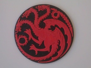 maison targaryen sigil des signes les logos de dragon double extrusion jeu trônes eu 3d print model - Mito3D