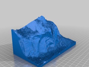 yosemites royal arch washington-Spalte sport im freien 3d-Karte 3d-topo astroman klettern lidar serenity crack 3d print model - Mito3D